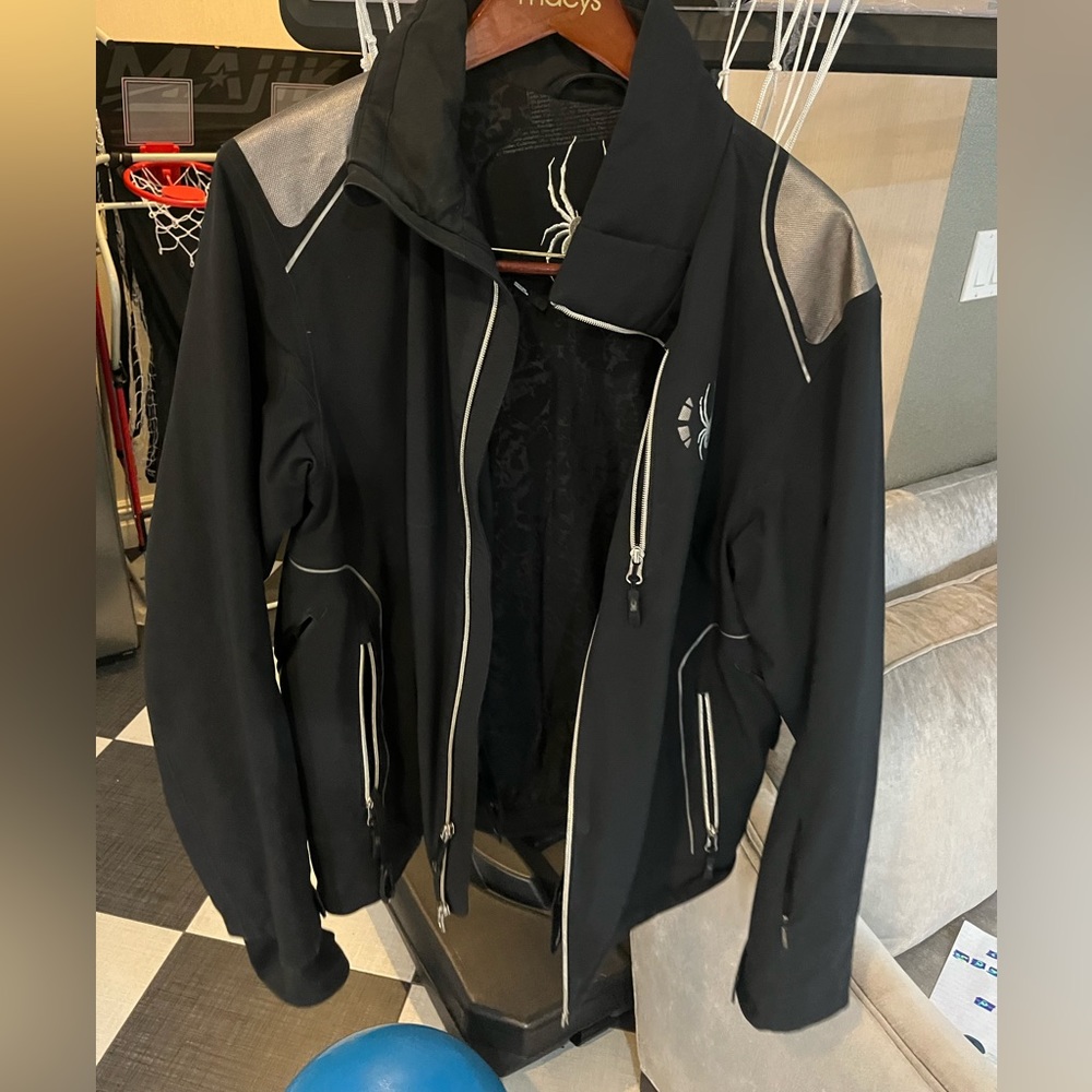 Spider Men’s coat size small black with silver good condition